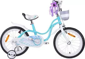 RoyalBaby vaikiškas dviratis 16" Little Swan, krepšys, šoniniai ratai RB16-18