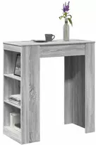 Baro stalas su lentynomis, pilkas, 95x47x103,5cm, mediena