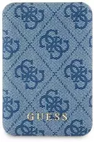 Guess Powerbank indukcinis 15W GUPB5FP4EMGB 5000mAh mėlynos spalvos 4G Leather Metal Logo MagSafe