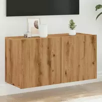 TV staliukas Prie sienos montuojama TV spintelė, artisano ąžuolo, 80x30x41cm