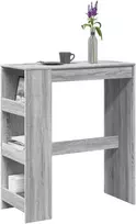 Baro stalas su lentynomis, pilkas, 90x40x103,5cm, mediena