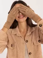 Wool Fashion Italia Rudos pirštinės moterims: Dydis - S/M