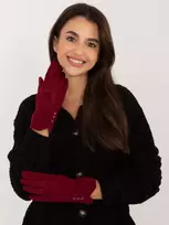 Wool Fashion Italia Elegantiškos bordo spalvos pirštinės: Dydis - L/XL