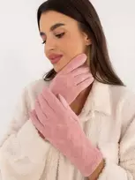 Wool Fashion Italia Rožinės moteriškos pirštinės: Dydis - L/XL
