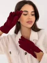 Wool Fashion Italia Bordo spalvos elegantiškos pirštinės: Dydis - L/XL