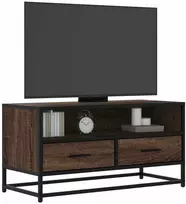 TV staliukas Televizoriaus spintelė, ruda, 80x34,5x40cm, mediena ir metalas
