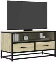 TV staliukas Televizoriaus spintelė, ąžuolo, 80x34,5x40cm, mediena/metalas