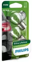 Philips „LongLife EcoVision 12498LLECOB2“ ilgesnio tarnavimo laiko lemputė, 21 W, 12 V, P21W, 2 vnt.