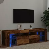 TV staliukas Televizoriaus spintelė su LED, medienos, 140x36,5x40cm, mediena