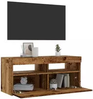 TV staliukas Televizoriaus spintelė su LED, medienos, 90x35x40cm, mediena