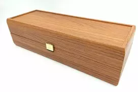 Manopoulou G Ioe Išskirtinė riešutmedžio medinė vyno dėžė su auksine sagtimi, dovanai