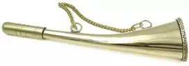 Mirtop Žalvarinis signalinis ragas su grandinėle, 20 cm – medžiotojams, skautams