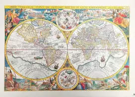 Mirtop Senovinis pasaulio žemėlapis „Orbis Terrarum“, Plancius (1594) – reprodukcija