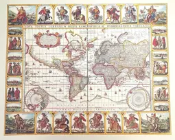 Mirtop Istorinis pasaulio žemėlapis „Nova Totius Terrarum“ 56×45 cm, Piscator 1652