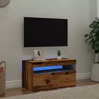 TV staliukas Televizoriaus spintelė su LED, medienos, 75x35x40cm, mediena