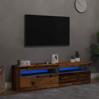 TV staliukas Televizoriaus spintelės su LED, 2vnt., medienos, mediena