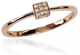 Auksinis žiedas su brangakmeniais. Metalas: Raudonas Auksas. Praba: 585°. Akmuo: Briliantai - 1.03 g. - 17 - Briliantai (0,027Ct)