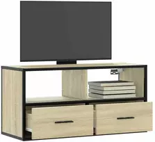 TV staliukas Televizoriaus spintelė, ąžuolo, 80x31x39,5cm, mediena/metalas