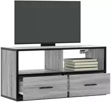 TV staliukas Televizoriaus spintelė, pilka, 80x31x39,5cm, mediena ir metalas
