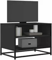 TV staliukas Televizoriaus spintelė, juoda, 61x40x46cm, mediena ir metalas