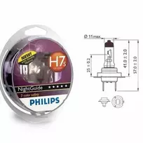 Philips Lempučių komplektas 55W 12V PX26d H7 NIGHT GUIDE SDL