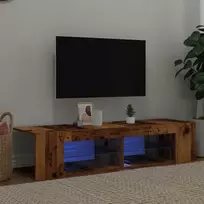 TV staliukas Televizoriaus spintelė su LED, medienos, 135x39x30cm, mediena