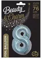GoDan Balon foliowy B_C Cyfra8 hologr sreb CH-BHS8 44857