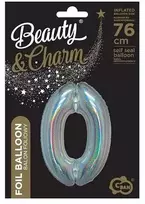 GoDan Balon foliowy B_C Cyfra0 hologr sreb CH-BHS0 44703