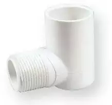Nibco Alkūnė 410-005, PVC-U, 1/2″x90°, išor. srieg./klij. vidus