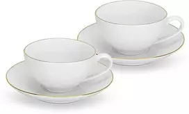 Fissman Puodeliai su lėkštutėmis 220 ml / 4 vnt Floree (porcelianas)