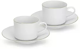 Fissman Puodeliai su lėkštutėmis 240 ml / 4 vnt Floree (porcelianas)