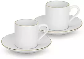Fissman Puodeliai su lėkštutėmis 100 ml / 4 vnt Floree (porcelianas)