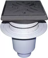 Lauko trapas su ketaus grotelėmis DN110.240x240mm.vertikalus(HL616.1/1)