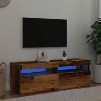 TV staliukas Televizoriaus spintelė su LED, medienos, 120x35x40cm, mediena