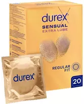 Durex Sensual Extra Lube prezervatyvai su papildomu lubrikantu 20 vnt