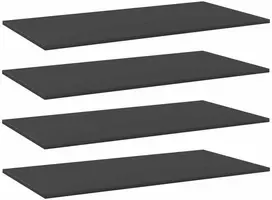 Knygų lentynos plokštės, 4vnt., pilkos, 100x50x1,5cm, MDP