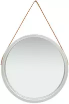Sieninis veidrodis su dirželiu, sidabrinės spalvos, 60cm
