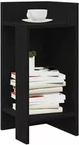 Šoniniai staliukai su lentyna, 2vnt., juoda, 25,5x27x60cm