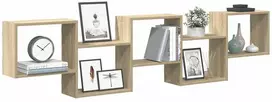 Sieninė lentyna, 5 skyrių, sonoma ąžuolo, mediena, kubo formos
