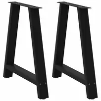 Valgomojo stalo kojelės, A formos, 2 vnt., juodos, 80x(72-73) cm, plienas