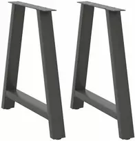 Valgomojo stalo kojos, 2 vnt., antracito spalvos, 80x(72-73) cm, plienas, A formos