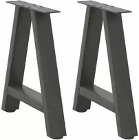 Kavos staliuko kojelės, 2 vnt., antracito spalvos, 50x(42-43) cm, plienas