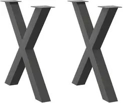 Valgomojo stalo kojelės, X formos, 2 vnt., 80x(72-73) cm