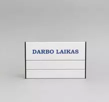 Lentelė informacinė 7.1 Darbo laikas vienpusė, su keičiama informacija, 125x200mm