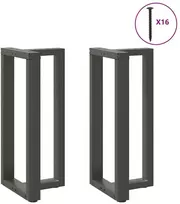 Baro stalo kojos, T formos, 2 vnt., antracito spalvos, 40x35x(90-91) cm, plienas
