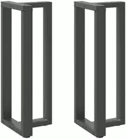 Baro stalo kojos, T formos, 2 vnt., antracito spalvos, 40x35x(100-101) cm, plienas