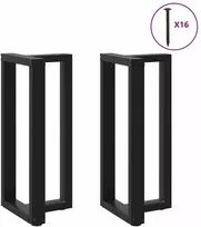 Baro stalo kojos, T formos, 2 vnt., juodos, 40x35x(90-91) cm, plienas