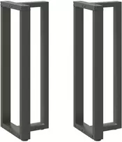 Baro stalo kojos, T formos, 2 vnt., antracito spalvos, 50x35x(110-111) cm, plienas