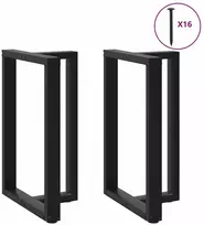 Baro stalo kojos, T formos, 2 vnt., juodos, 60x35x(90-91) cm, plienas