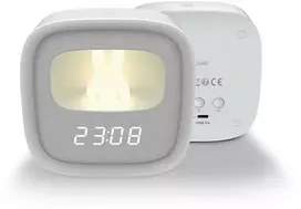 Trevi Žadintuvas su LED Bunny naktine lempute PURE FNL-06 AURORA baltos spalvos square Forever Light
